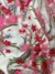 Transparent Tulle with 3D Red and Pink Floral Accents - Image 2