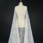 Off White Bloom Tulle with Intricate Embroidery