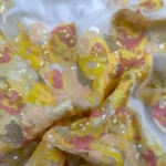 Yellow and Pink Tulle with Embroidery and Sequin Pattern