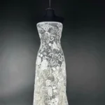 Transparent Tulle with off white Embroidery