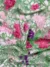 Transparent Tulle with pink and purple Floral Embroidery - Image 2