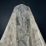 Silver Harmony Tulle with floral embroidery