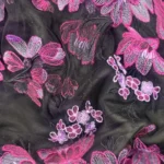 purple Harmony Tulle with floral embroidery