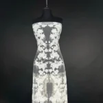 Off White Graceful Tulle with Intricate Embroidery