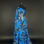 Glimmering blue and silver Tulle with Sequin Pattern