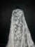 Off White Metallic Tulle Embellished with Sequin Flowers