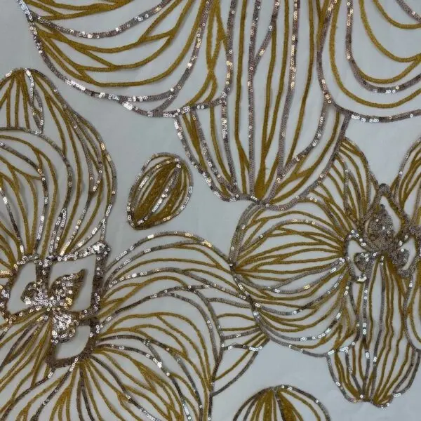 golden tulle fabric