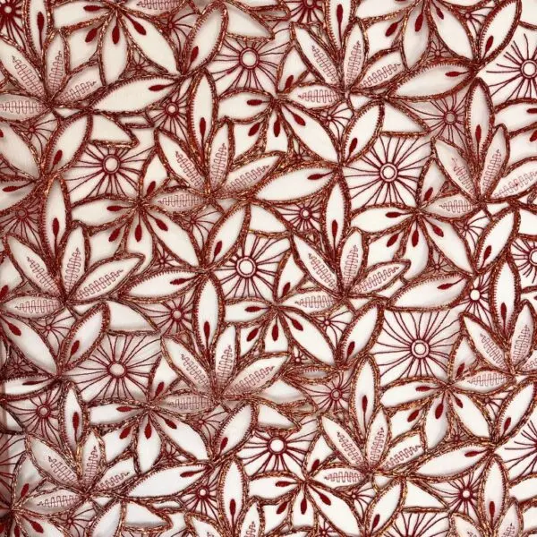 red tulle fabric