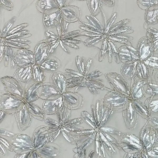 light silver tulle fabric