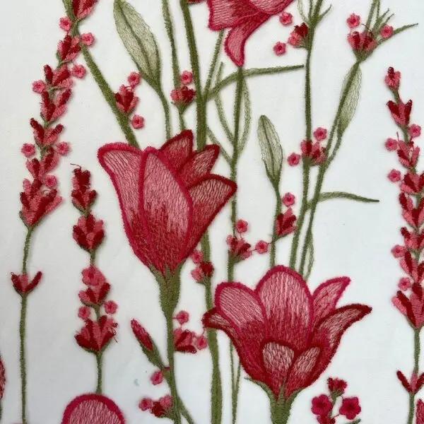 red tulle fabric