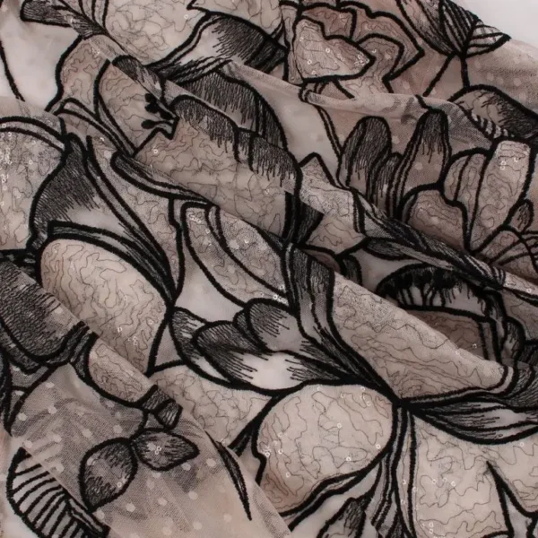 black tulle fabric