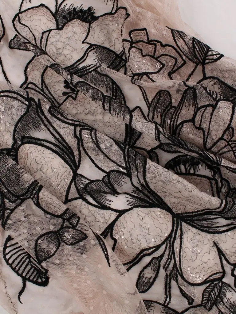 black tulle fabric