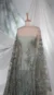 Green and Brown Tulle adorned with floral embroidery - Image 3
