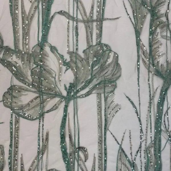green tulle fabric