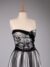 Black and Grey tulle adorned with floral embroidery - Image 4