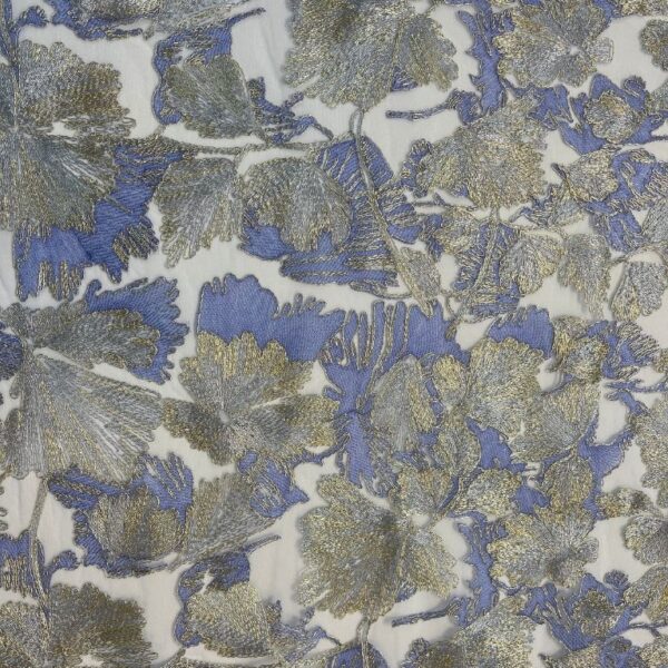 Blue Embroidered Tulle