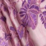 Purple Tulle with  FLORAL embroidery and sequins