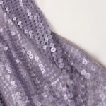 Purple tulle adorned with shiny embroidery