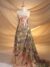 Green, purple and pink Tulle fabric adorned with floral embroidery - Image 7