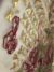 Light beige and burgundy coloured Tulle fabric adorned with floral embroidery - Image 4