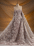 white tulle adorned with floral embroidery - Image 7