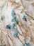 Golden and blue Tulle fabric adorned with floral embroidery - Image 2