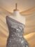 Dark brown tulle adorned with floral embroidery - Image 7