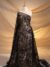 Black Tulle fabric adorned with floral embroidery - Image 5