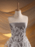 Off white tulle adorned with floral embroidery - Image 4