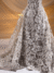 Off white tulle adorned with floral embroidery - Image 5