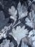 Navy and silver tulle fabric adorned with floral embroidery - Image 3