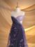 Mauve tulle fabric featuring floral embroidery - Image 6