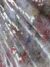 Purple and orange tulle fabric adorned with floral embroidery - Image 3