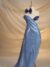 Blue tulle adorned with shiny embroidery - Image 5