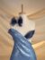 Blue tulle adorned with shiny embroidery - Image 6