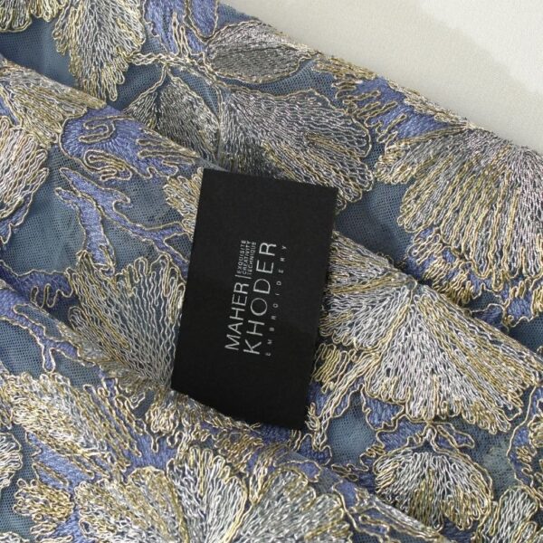 Blue Embroidered Tulle