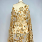 Tulle with intricate embroidery and sequins