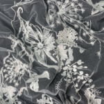 Off White Tulle with geometric embroidery and subtle sequins