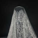 Off White Tulle with sequins and subtle embroidery