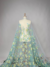 light green and yellow tulle with sequined floral details