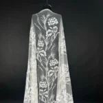 Off White Luminous Elegance Tulle with Embroidery and Delicate Sequins