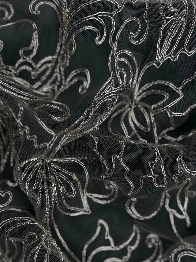 23-342000000 Delicate Whisper Tulle with Subtle silver Embroidery - Image 1