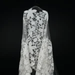 Off White Artisan Elegance Tulle with Embroidery and Appliqué